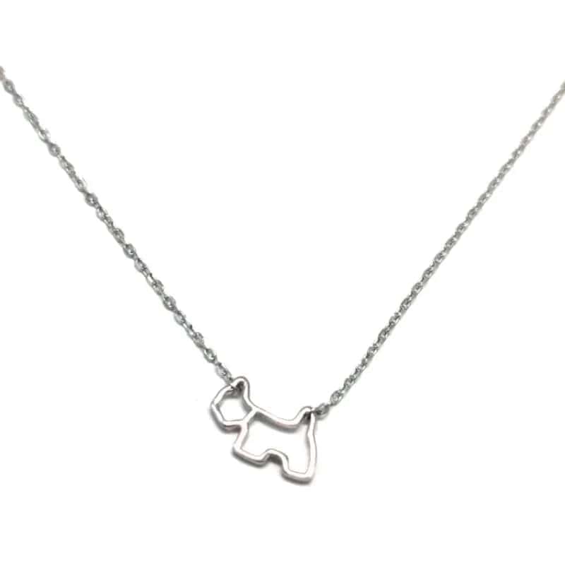 Cadena de plata con colgante de perro