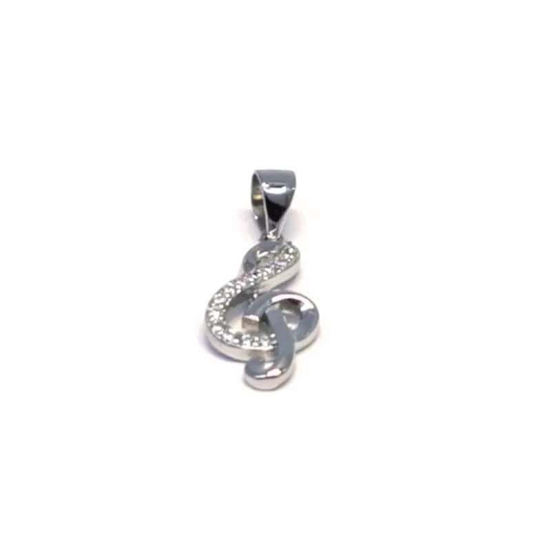 Colgante clave de sol con piedras