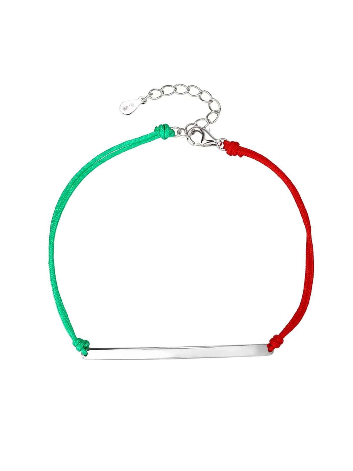 Brățară Nemzeti Fény tricoloră din șnur și argint 925, cu posibilitate de gravare, placată cu rodiu
