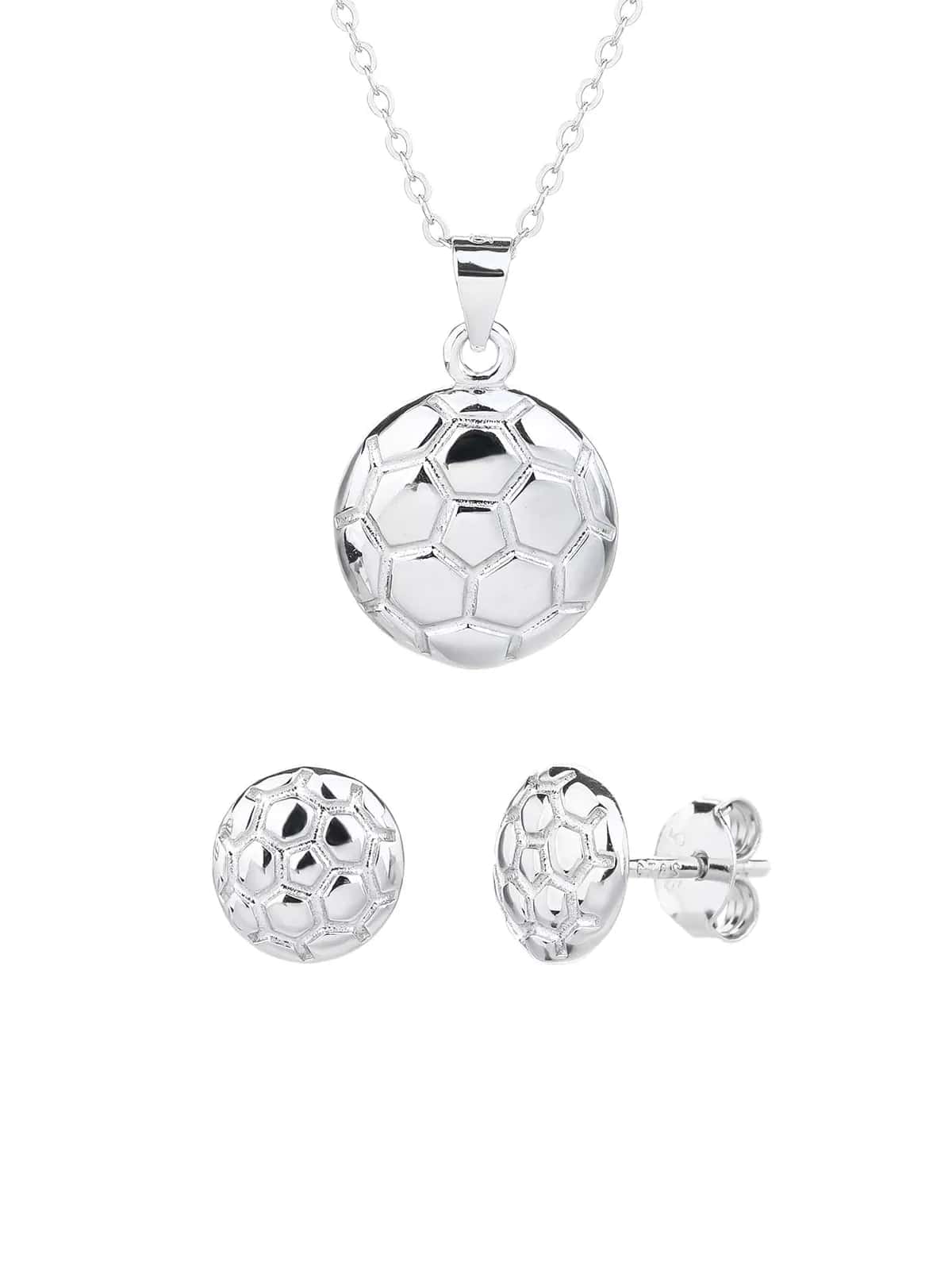 Conjunto de joyas de plata con balón de balonmano