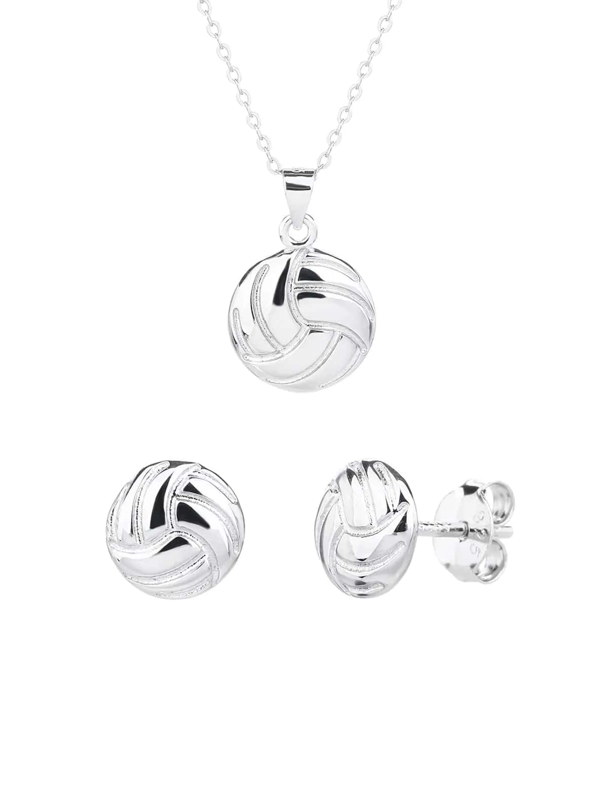 Conjunto de joyas de plata con balón de waterpolo